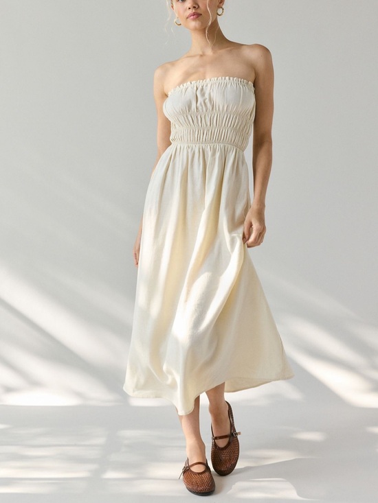 Urban Outfitters Dresses & Skirts - Urban Outfitters Strapless Linen Midi Dress